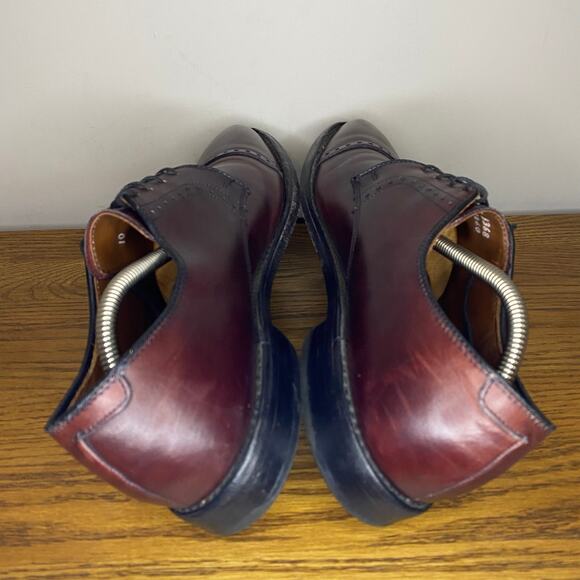 Allen Edmonds Clifton Derby Shoes Men Size 10 D Brown Cap Toe Brogue Leather USA - Picture 5 of 8